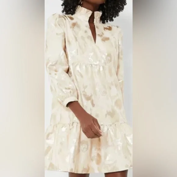 Tuckernuck champagne Fil Coupe Palmerston Dress - Picture 3 of 9